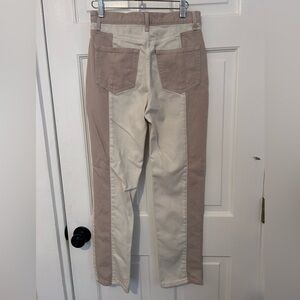 Reformation “Cynthia” Cream and Tan Jeans